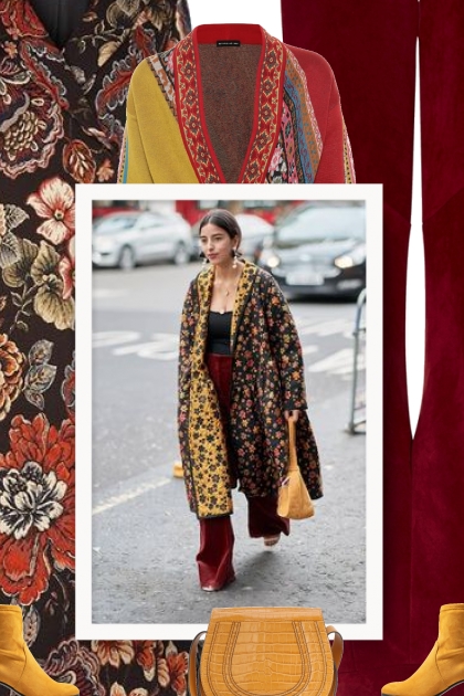  Vintage - Stella McCartney floral Jacquard coat - Модное сочетание