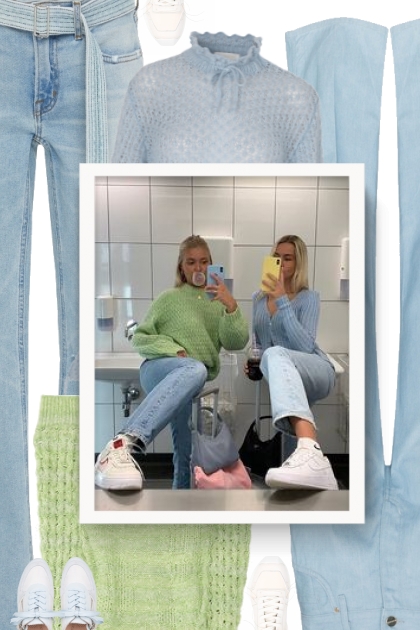 Light blue jeans- Combinazione di moda