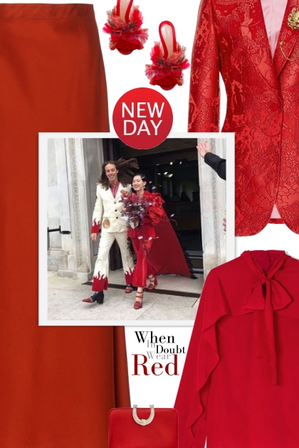 new day - red- Combinazione di moda