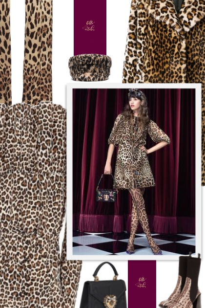 leopard print vintage style- Combinaciónde moda