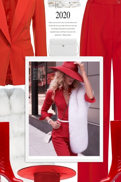 vintage - red and white- Fashion set