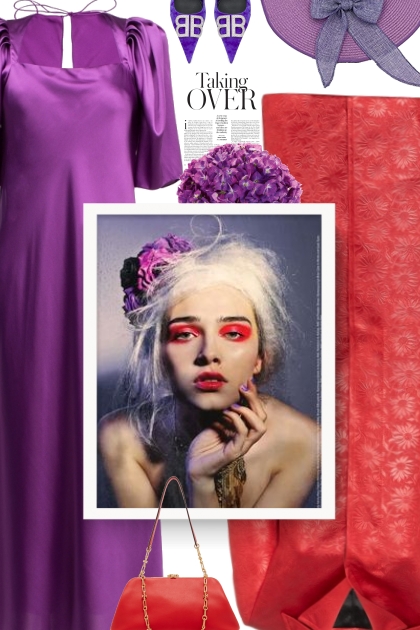 purple and red - vintage style- Modna kombinacija