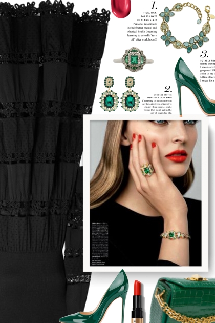 black, green and red- Fashion set
