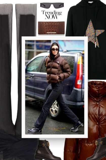 PRADA leather puffer coat - combinação de moda