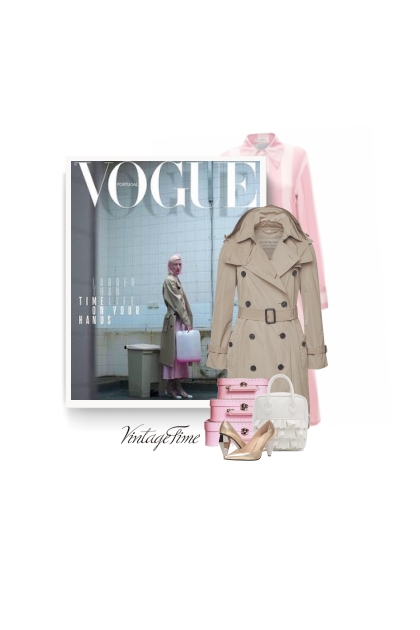 beige, pink & white- Fashion set