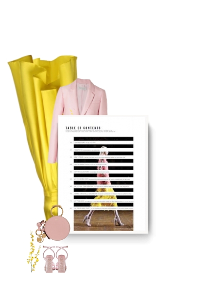 yellow and light pink- combinação de moda