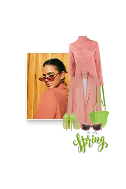 peach and green - spring 2020- combinação de moda