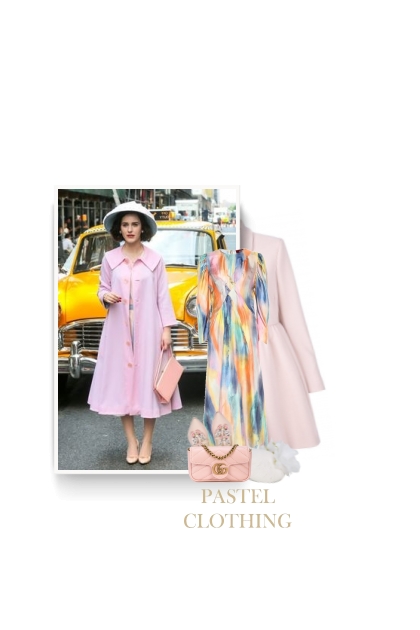 pastel clothing - vintage style- Fashion set