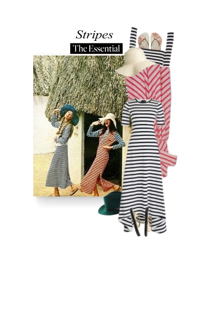 Striped knit maxi dress - combinação de moda