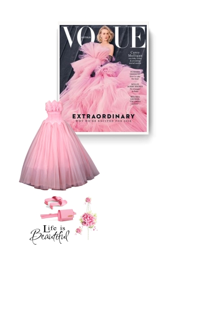 Pink Gown Dress- Modna kombinacija