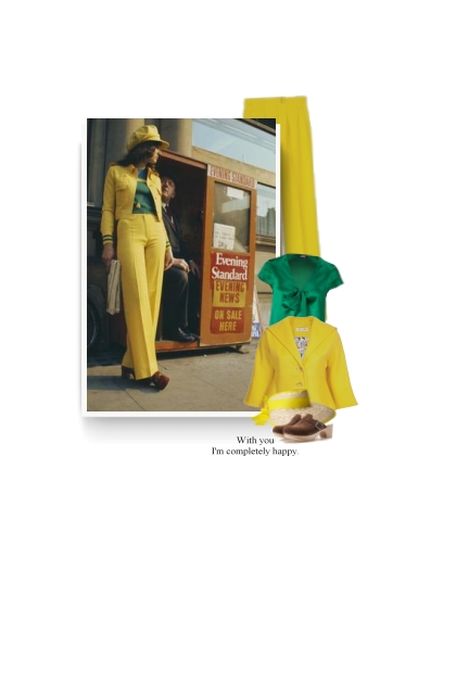 Vintage style - yellow and green- Fashion set