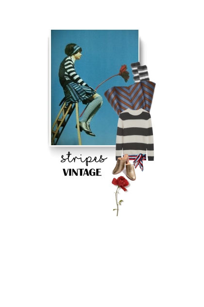 vintage - stripes- Modna kombinacija