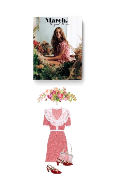 Lace-trimmed floral silk dress - Modna kombinacija
