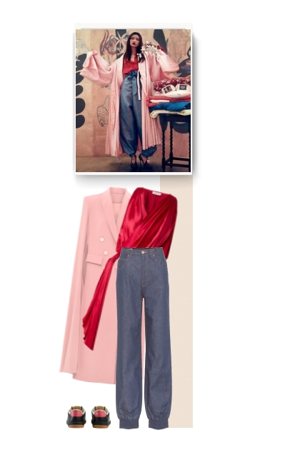 pink, red and navy- Combinazione di moda