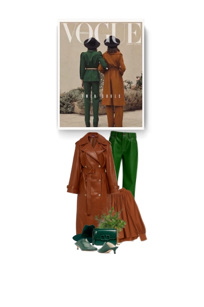 spring 2020 - brown and green- Fashion set