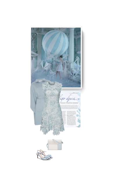 light blue lace dress - Modna kombinacija