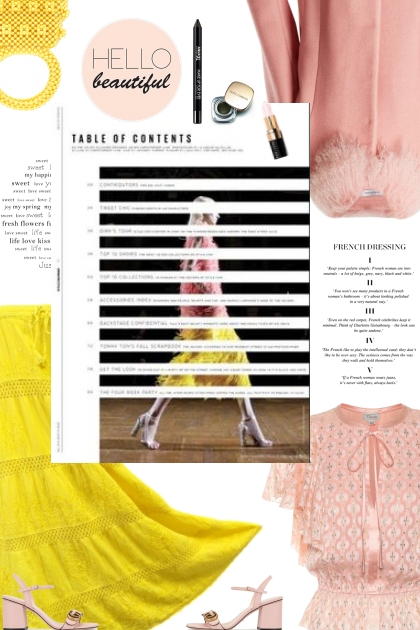 Spring - pink and yellow- Fashion set