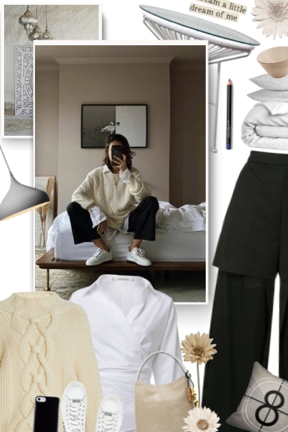 white, beige & black- Combinazione di moda