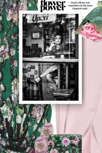  Floral cotton-poplin dress- Modna kombinacija