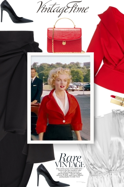 BRANDON MAXWELL red off shoulder jacket- Combinazione di moda