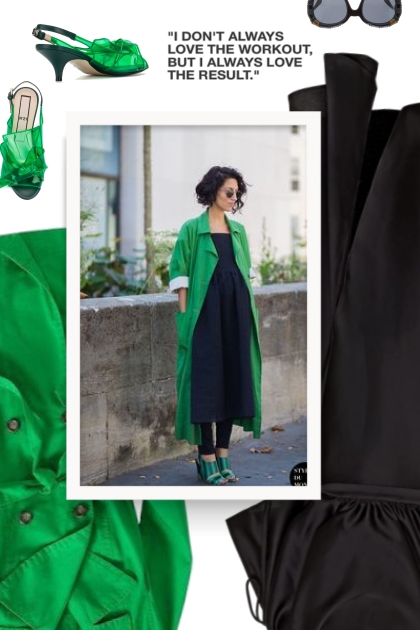 spring 2020 - green and black- コーディネート