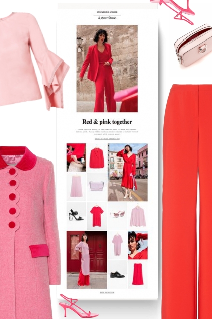  spring - Red  & Pink together - Fashion set