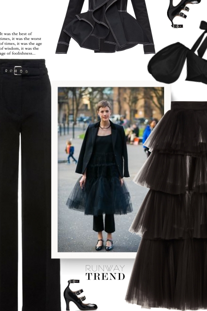  black tulle skirt - Modekombination