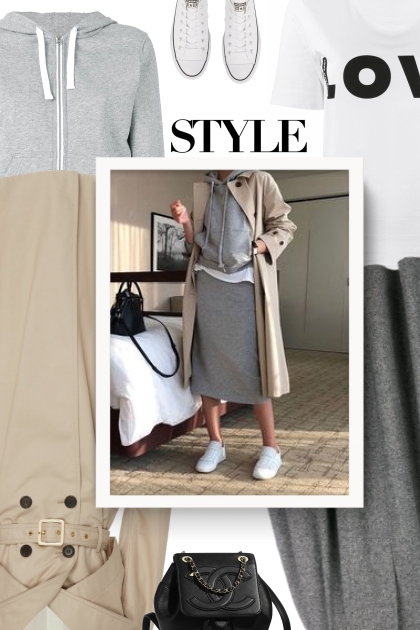 beige, grey, white and black- Combinazione di moda