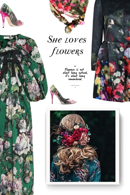 DRIES VAN NOTEN Floral cotton-poplin dress