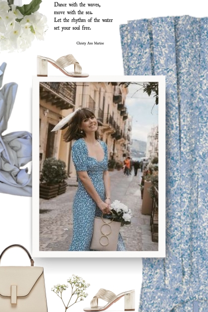ANJA SCHWERBROCK light blue scarf - Модное сочетание