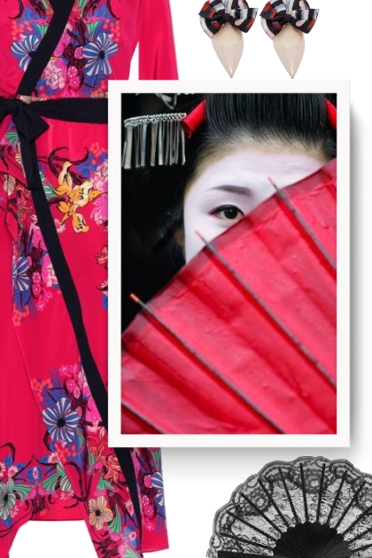  ETRO Floral silk kimono dress - Modna kombinacija