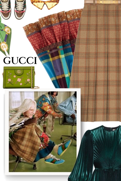 GUCCI multicolor madras skirt - Modna kombinacija