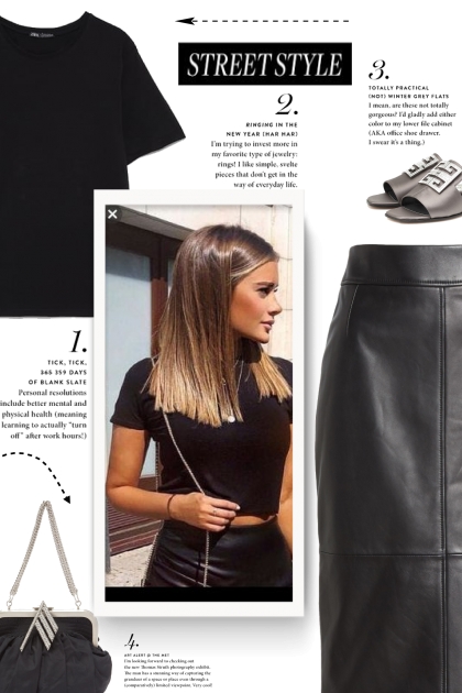 Selrita Leather Pencil Skirt 