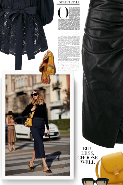 STELLA MCCARTNEY black broderie anglaise blouse- Модное сочетание