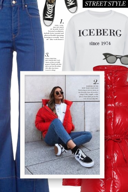 Puffer Jacket  red- Modekombination