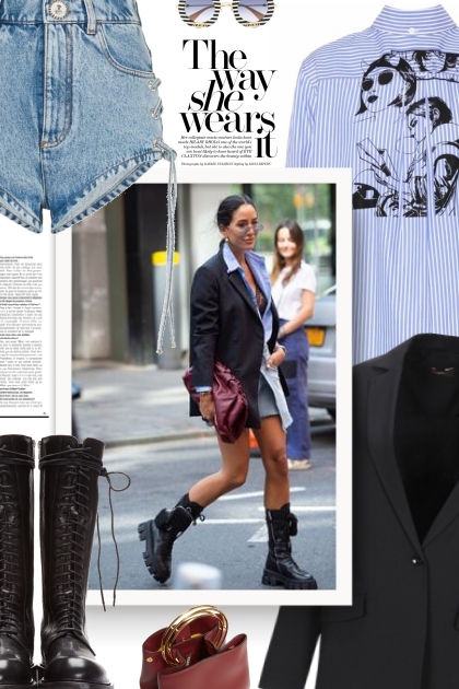 ANN DEMEULEMEESTER black boots - street style- combinação de moda