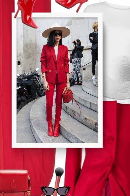 Saint Laurent bag - red and white- Модное сочетание