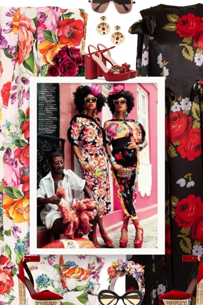 DOLCE & GABBANA Floral dress- Modekombination