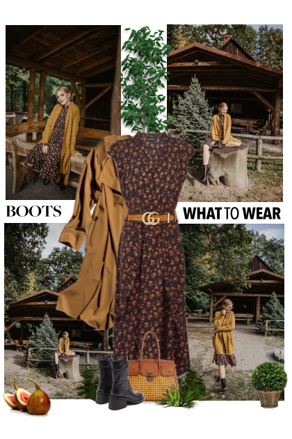 orange floral dress - Combinaciónde moda