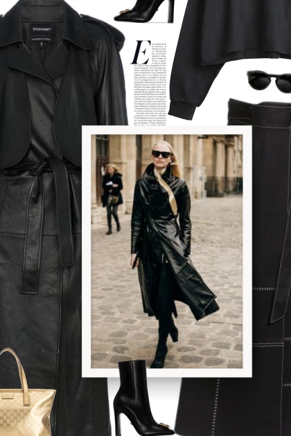 Situationist - Leather trench coat - combinação de moda