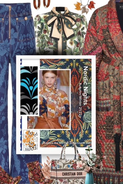  Floral-Print Pants- Combinazione di moda