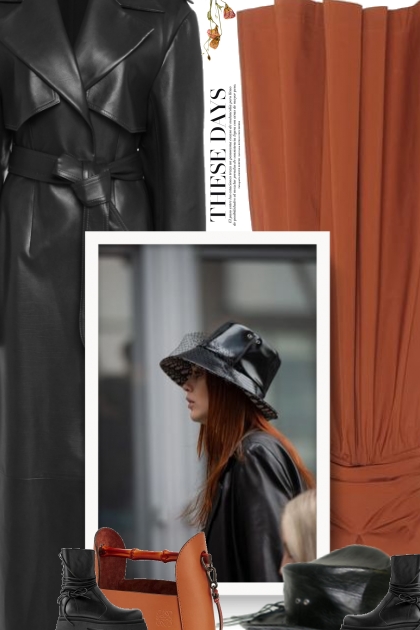 Black Leather Hat - Modna kombinacija