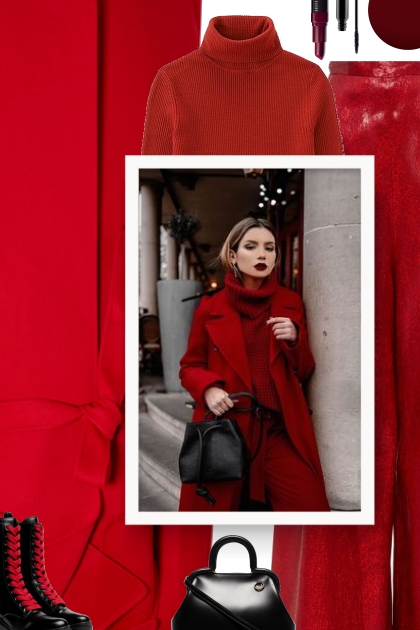 red and black - fall style- Fashion set
