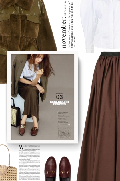 brown and white- Combinazione di moda