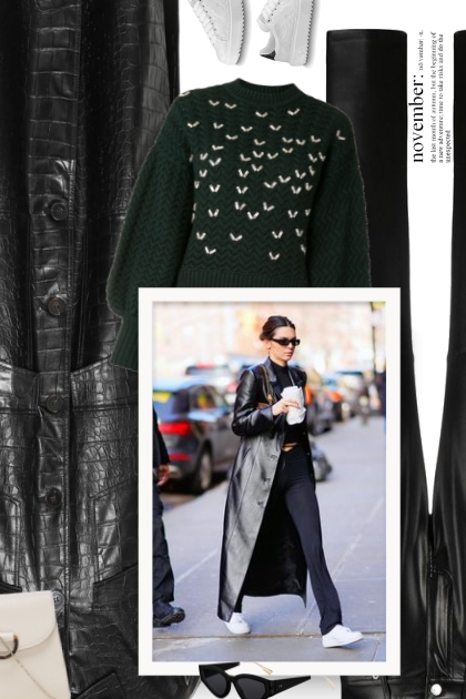 embossed faux leather coat - Kreacja