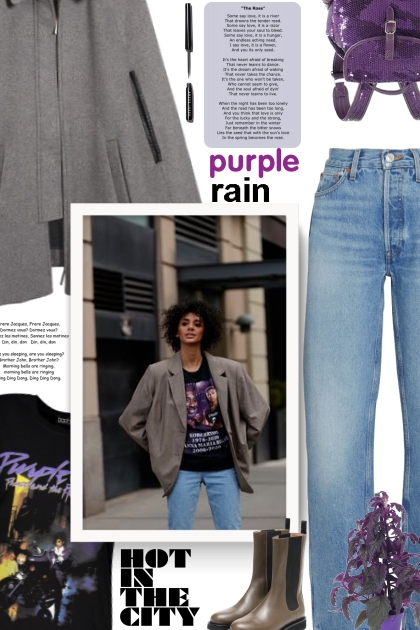 purple rain tee- Modna kombinacija