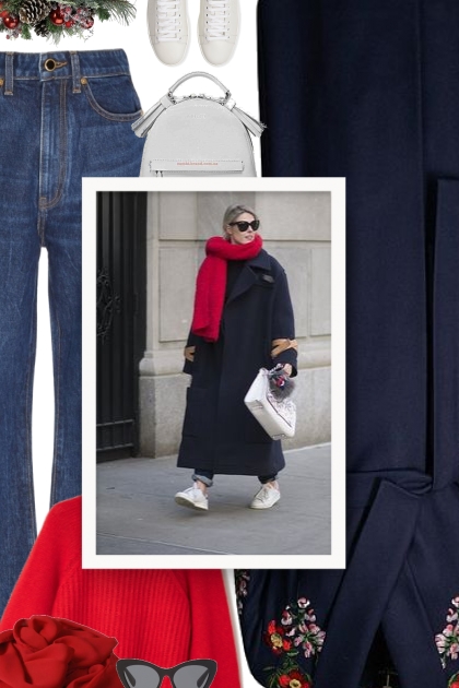 navy, red and white- Combinazione di moda