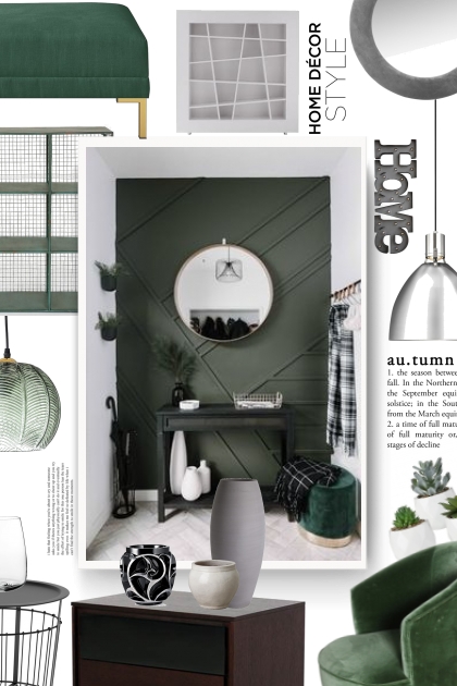 fall style - green and grey- Modna kombinacija