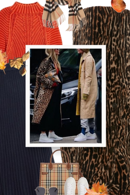 leopard print and check- combinação de moda