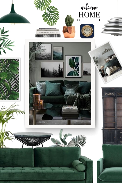 sofa in green velvet - Modekombination